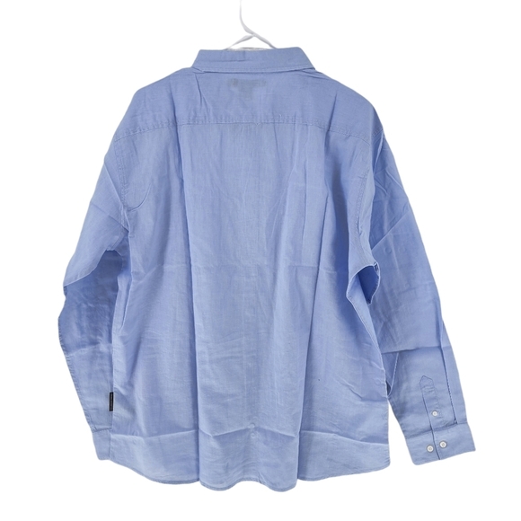 French Connection Men's Linen Button Down Collared Long Sleeve Shirt - 2XL - Picture 5 of 6